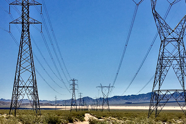 power lines in desert